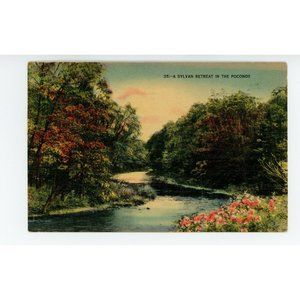Vintage Postcard Pocono Mountains Pennsylvania USA Sylvan Retreat Posted Stamped